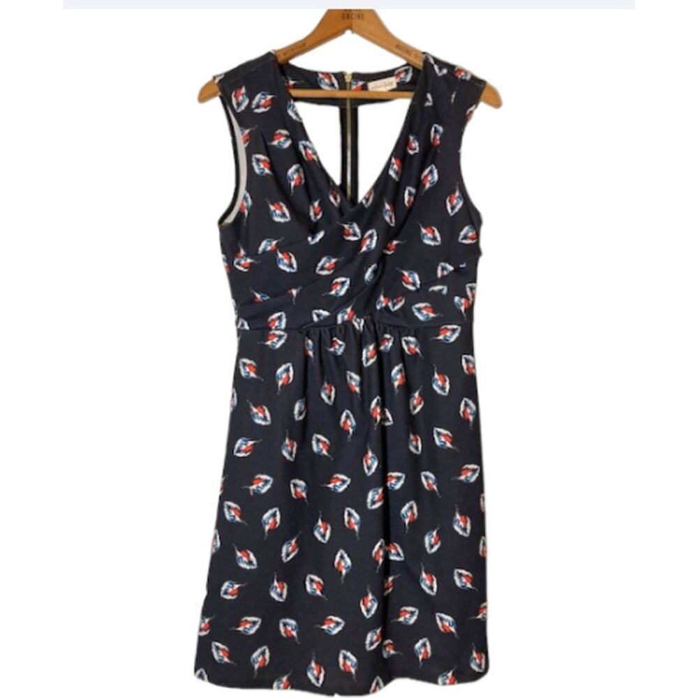 Black FEATHER Pattern Dress - Maison Jules - Sleeveless Surplice Dress - M